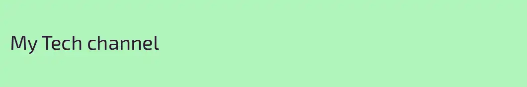 My Tech channel